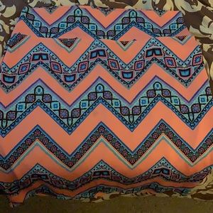 Geometric Pattern Pencil Skirt